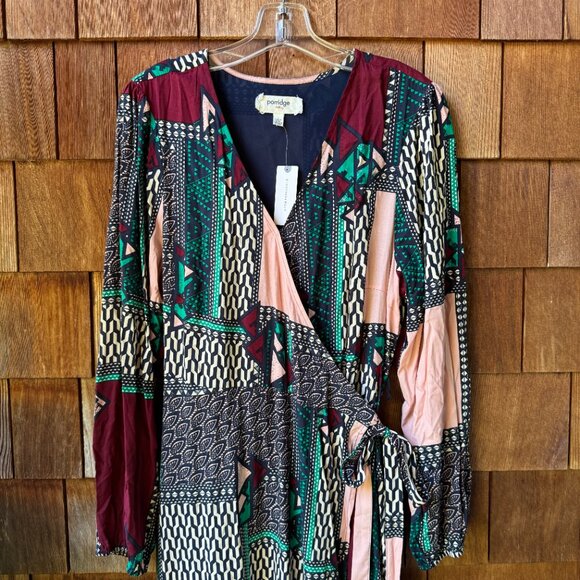 NWT Anthropologie Porridge Virginia Wrap Patchwork Print Maxi in Women's Large - Picture 9 of 14